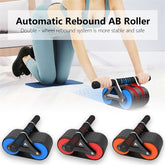 Bauchtrainer mit Doppelrad für Damen und Herren, automatischer Rückprall, Bauchmuskeltrainer, Taillentrainer, Fitness-Studio, Sport, Heimtrainingsgeräte